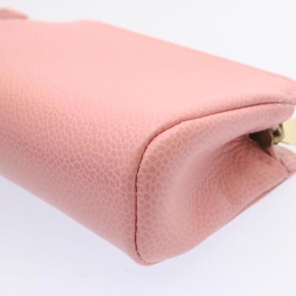 CHANEL COCO Mark Coin Purse Pouch Leather Pink CC - Picture 15 of 15